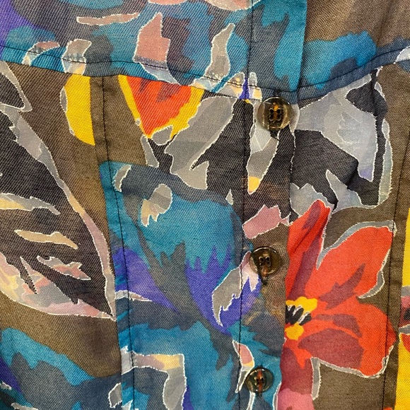 Tony Morgan Womens Blouse Brown/Black in a Bright Floral Pattern Size S - Picture 7 of 16